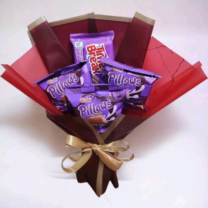 buket mini time break pillow 3 rasa ubi Hadiah Gift Makanan 2