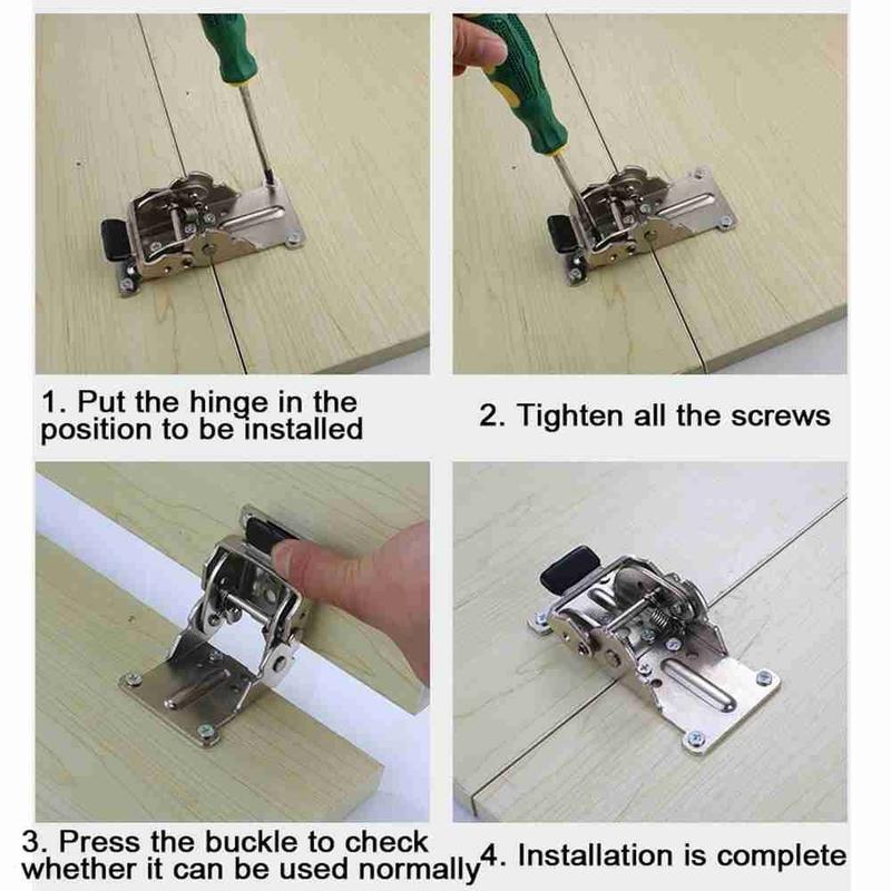 Product Introduction of 【Ready Stock/COD】Hardware Furniture Brackets Foldable 0/90/180 Degree Support Frame Fold Feet Hinges Self-Locking Folding Hinge Table Leg Fittings 21