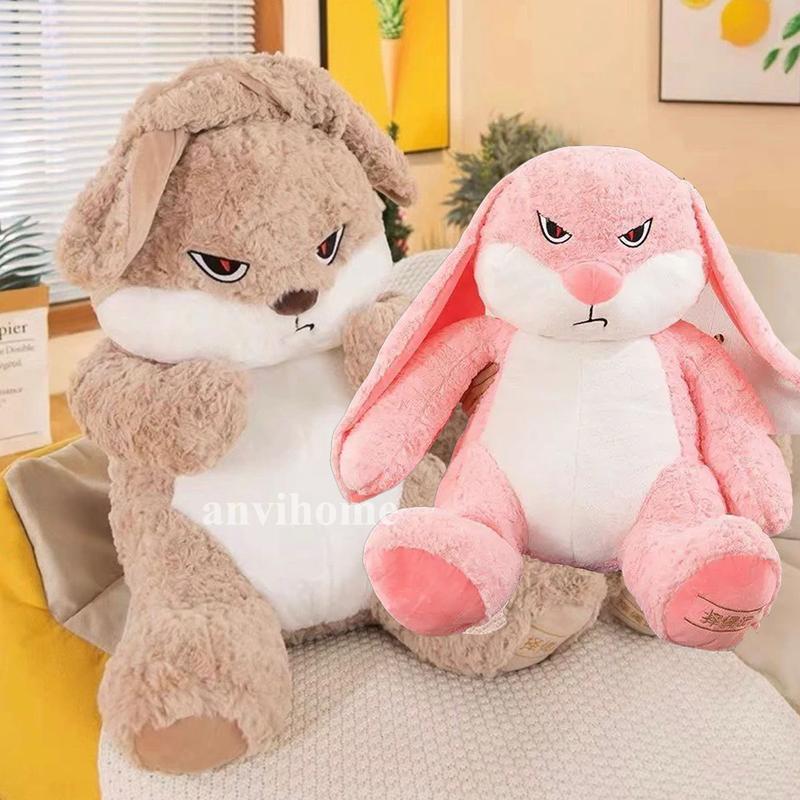 ANVIHOME Gấu bông thỏ hung hăng giận dữ, thỏ diudiu mặt quạo (quạu), Thỏ bunny tai dài đủ size Thú Nhồi Bông Thú Bông Toy Đồ Chơi
