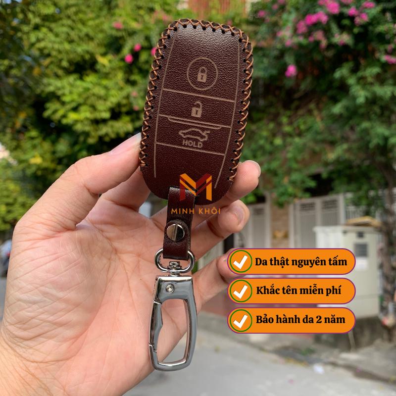 Bao Da Chìa Khóa Ô tô Kia Seltos,Soluto,K3, Cerato 14-18, Sorento, Morning 2021 da thật, khâu thủ công Nội Thất