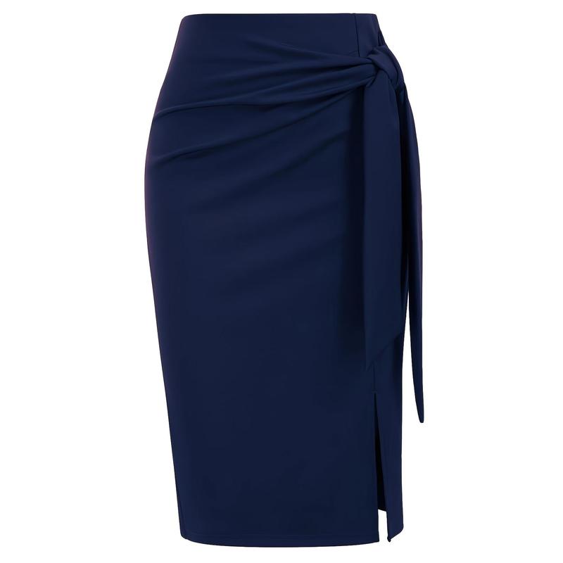 Elegant Solid Buckle Slit High Waist Pencil Solid Color Bottoms(5 Colors) Elegant Solid Buckle Slit High Waist Pencil Solid Color Bottoms(5 Colors)