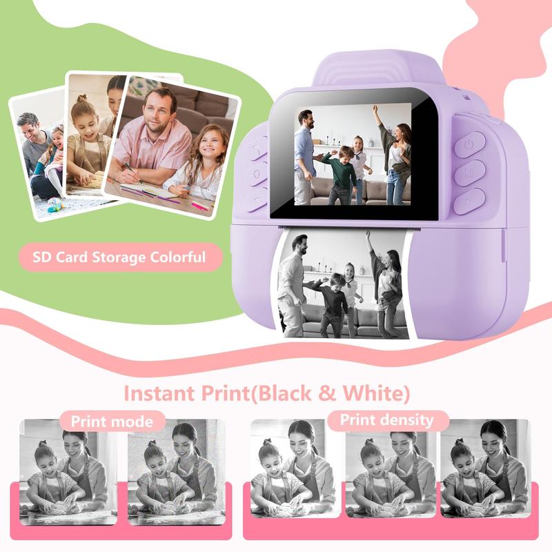 Product Introduction of Portable Instant Camera, Rechargeable Camera with Rechargeable Battery & Accessories, Compact Design Camera for Photography Adventure 4