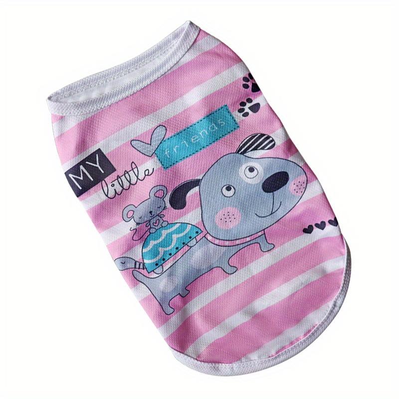 Product Introduction of Pet Dogs and Cats Spring and Summer Thin Mesh Cartoon Printed Vests for Small and Medium-sized Dogs Breathable Clothes 17