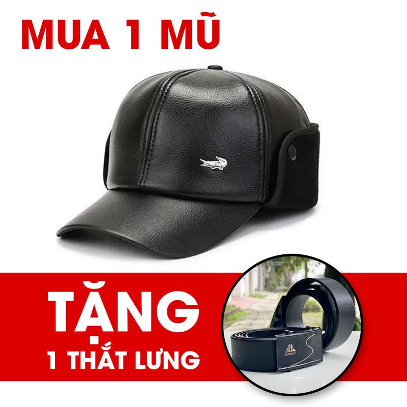 (MUA MŨ TẶNG THẮT LƯNG ) Mũ Da - Mũ Dạ Nỉ Nam Trung Niên Thiết Kế Bảo Vệ Tai Ấm Áp Mùa Đông Cao Su Voi Hat 0