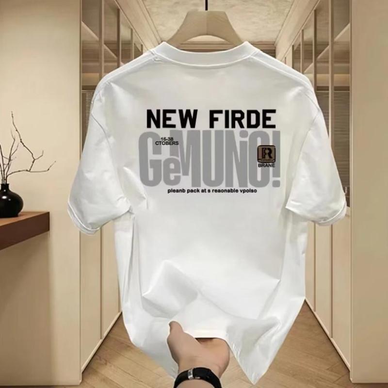 Áo Thun Nam, ngắn Tay, Chất Liệu Cotton, Phong Cách Biên Tập, Hợp Xu hướng, Thường Ngày, Cổ Tròn, Hàng Mới Về Năm 2025 Menswear 5