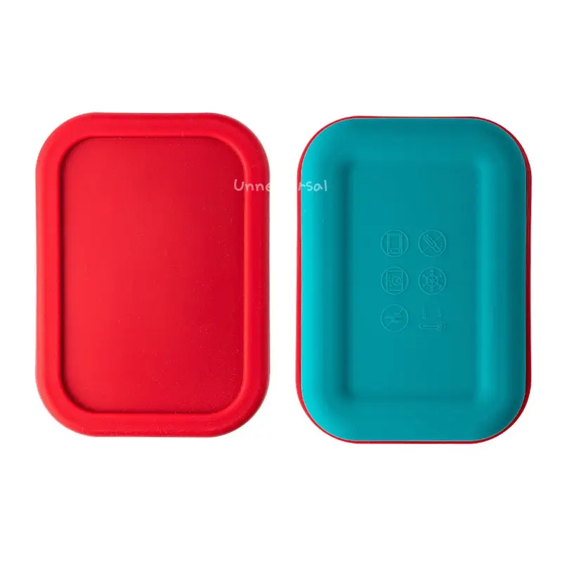 [ Unne.versal ] – Kotak bekal sekat 2/Lunch box silicone 2 compart/ Bento silicone premium lunch box/Kotak bekal anak/Tempat makan silikon anti tumpah anak/Lunch box anti pecah anti bocor/kotak makan sekat silikon/bpa free/food grade 4