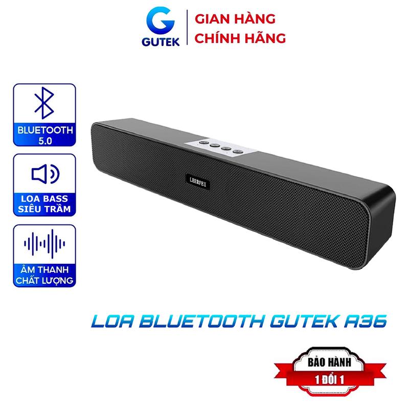 Loa bluetooth không dây siêu bass Gutek A36 đa năng nghe nhạc âm thanh sống động sử dụng USB thẻ nhớ Củ Loa