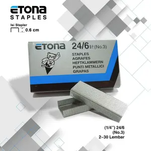ISI STAPLES ETONA 24/6 No. 3    ISI STAPLES ETONA 24/6 No. 3   Kayu Stapler Stationery