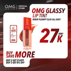 [NEW SHADE!] OMG OH MY GLAM Glassy Lip Tint 2g - Lip Tint Warna Intense Tahan 12 Jam, Skincare Infused