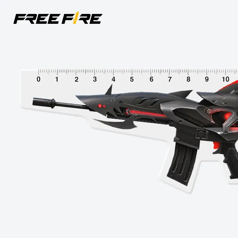 Mô hình Free Fire thước đo hình dạng PW-SCAR Thước Kẻ Học in 2 mặt ZD 3