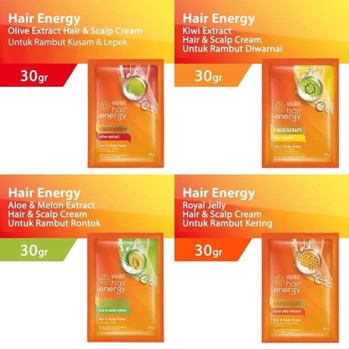 MAKARIZO Hair Energy Hair & Scalp Creambath, 30 gr Creambath Rontok