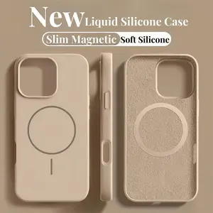 New Color Liquid Silicone Magnetic Phone Case For iPhone 16 Plus 15 14 13 11 12 16 Pro Max Anti Fingerprint Wireless Charging Soft Cover Shockproof