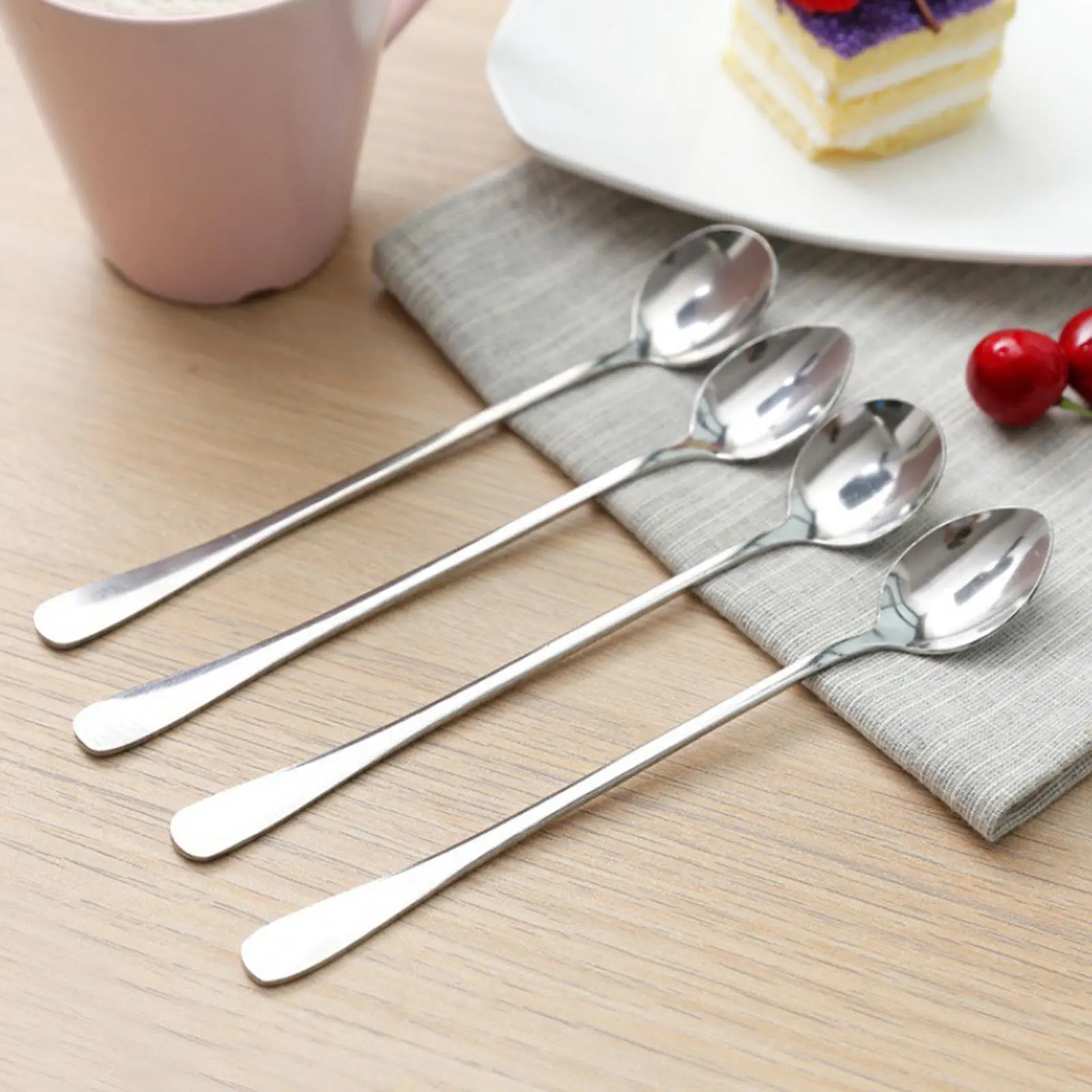 Spoon Long Handle Stainless Steel Creative Stirring Office Ice Creative Spoon Spoon Spoon M3Q5