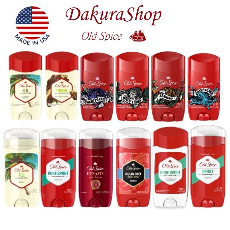 [Hàng Mỹ] Lăn sáp khử mùi Old Spice Pure Sport/Bearglove/Wolfthorn / Lăn nách nam/nữ [Chính hãng]