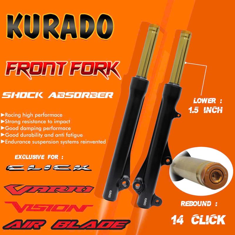 Phuộc trước có  Rebound tăng chỉnh hành trình xe tay ga vario  click 125  vision  beat 110 [ hạ thâp 1.5inch/38mm ] 2