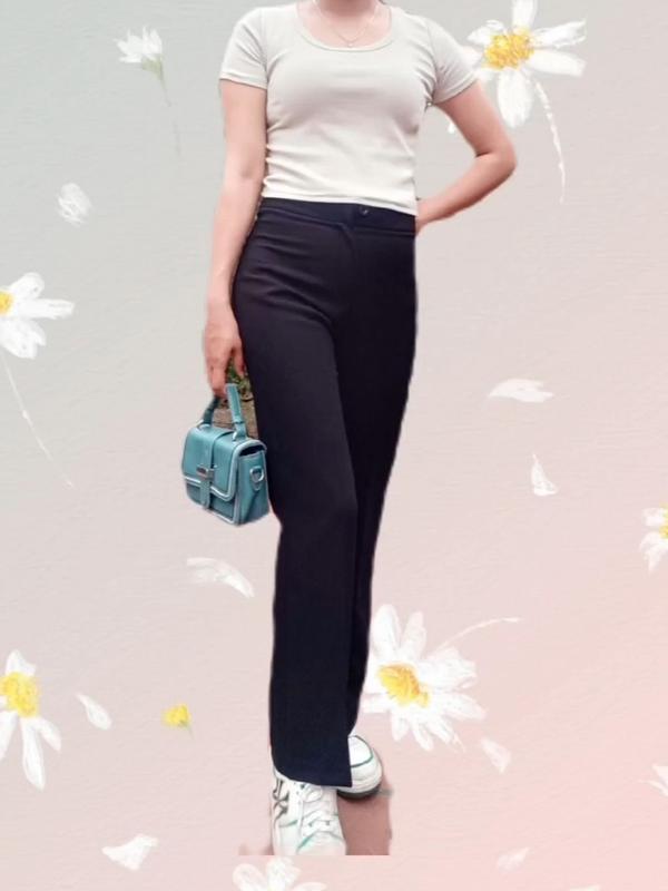 Quần xuông nữ dáng loe không túi Women Nhung 5