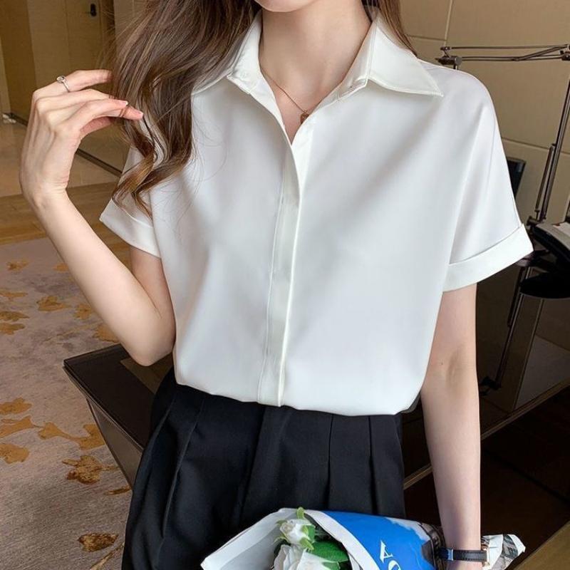 Product Introduction of Áo Sơ Mi Trắng Tay Ngắn Nữ Rymola, SơMi Ngắn Tay,Thời trang Công Sở, Somi Trắng Bigsize, Chất Vải Cotton Không Nhăn 43