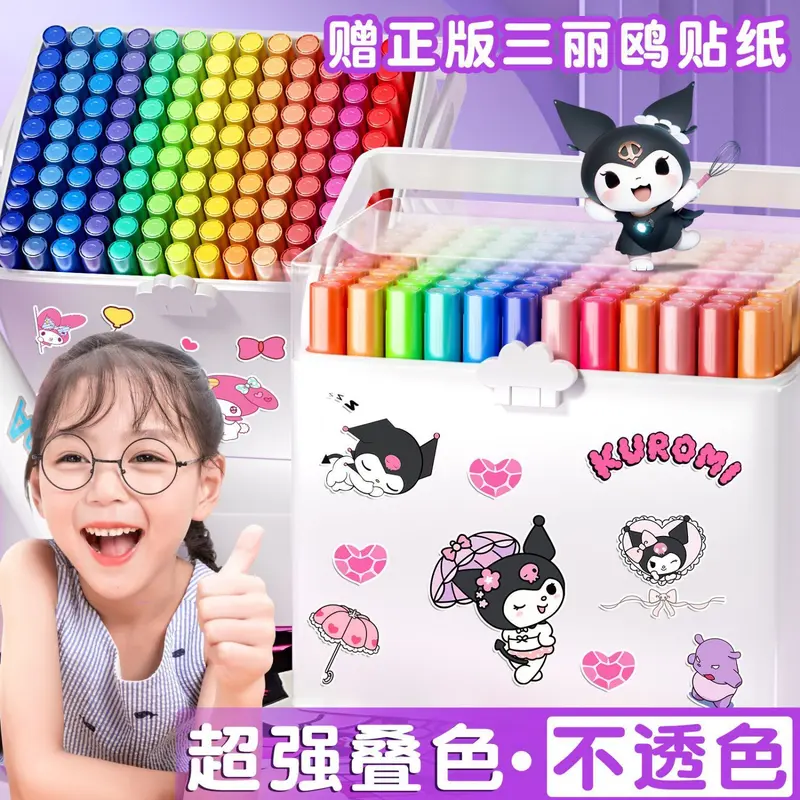 Bút Đánh Dấu Acrylic, 120 Màu, Không Độc Hại, Thích Hợp Cho Học Sinh, Trẻ Em, Bút Màu Nước, Bộ, Có Thể Xếp Chồng, Giấy Opaque 3