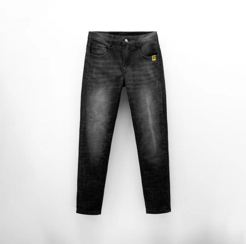  Quần jean nam co giãn xanh nhạt cào xước nhiều thời trang Cotton Menswear Pants Có Túi Nút To & cao Jeans quần khôngrách amiri 