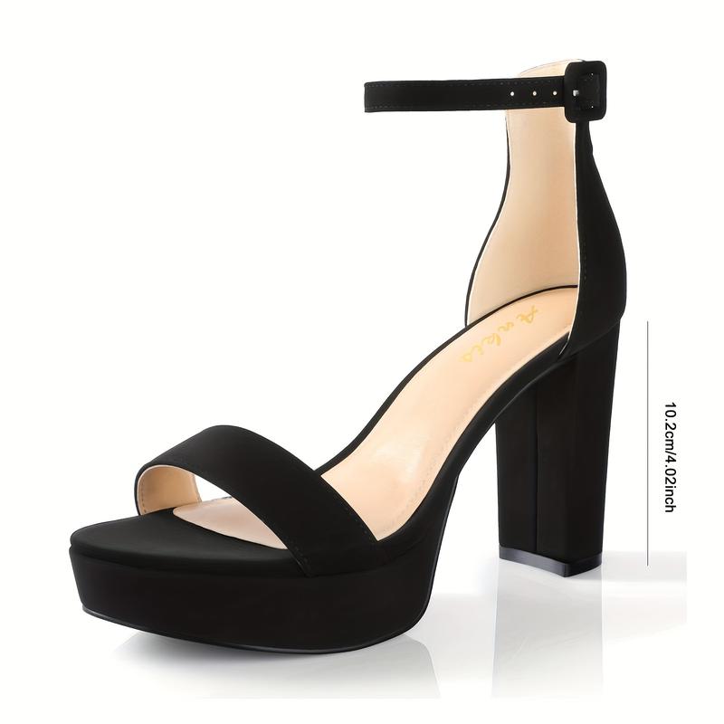 Block open toe heels best sale