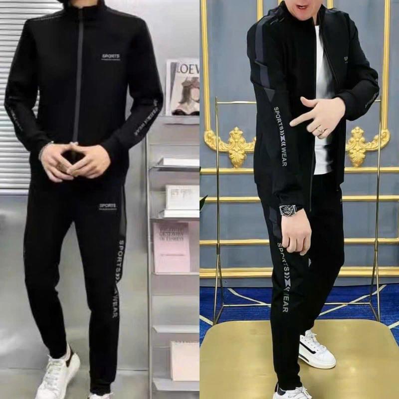 Bộ quần áo thu đông Sport,in đố,Quần áo poly thu đông dài tay màu đen,than nam thêu logo nổi đẹp 2025