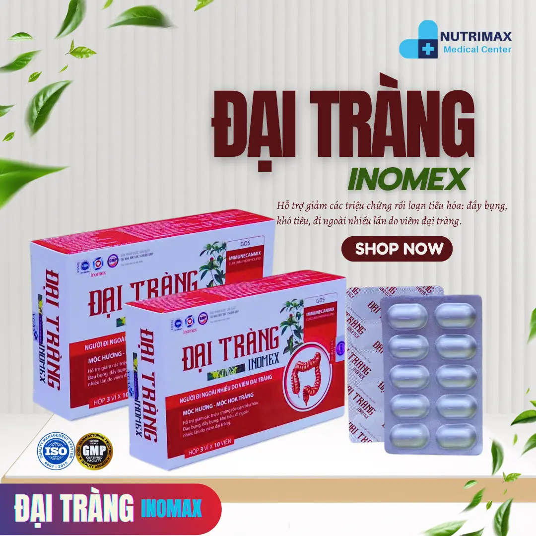 Đại Tràng INOMEX - Hộp 3 vỉ*1o viên  - Hỗ trợ giảm đầy hơi, khó tiêu, đi ngoài nhiều do viêm đại tràng
