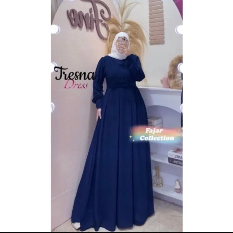 Tresna Dress, Gamis Ceruty Babydoll Premium, Full Furing, Busui/Freindy 2