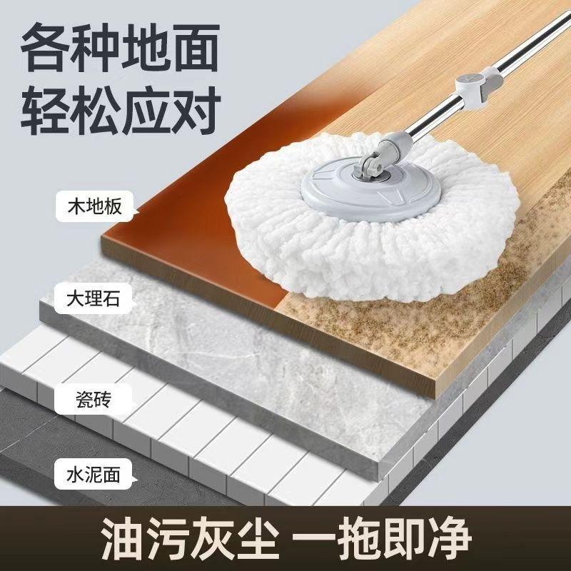 Product Introduction of Dry and Wet Dual-use Hands-free Rotating Mop Office Water Absorption Set Floor Mop anatoly 6