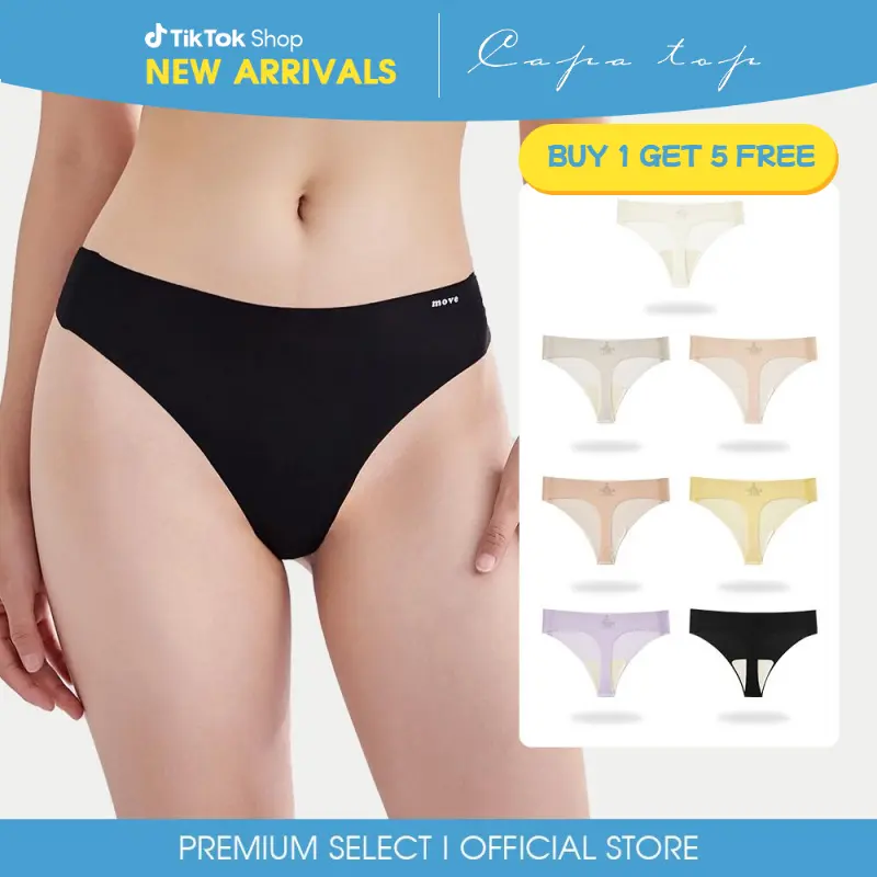buy 1 get 5 free Seamless Underwear for Women Sexy Low Rise Hipster Show Bikini Panties Womens Cheeky S-XL Breathable Comfort bra  sleeves long  torso