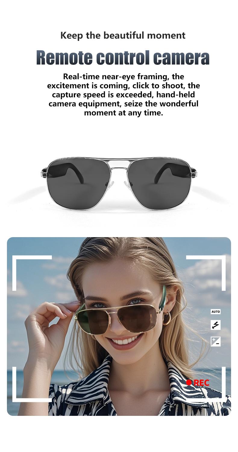 Product Introduction of G01 Smart Glasses Music Playback Bluetooth Call Remote Control Photo Life Waterproof Sunglasses Anti-blue Light Mirror Hot Sales 5