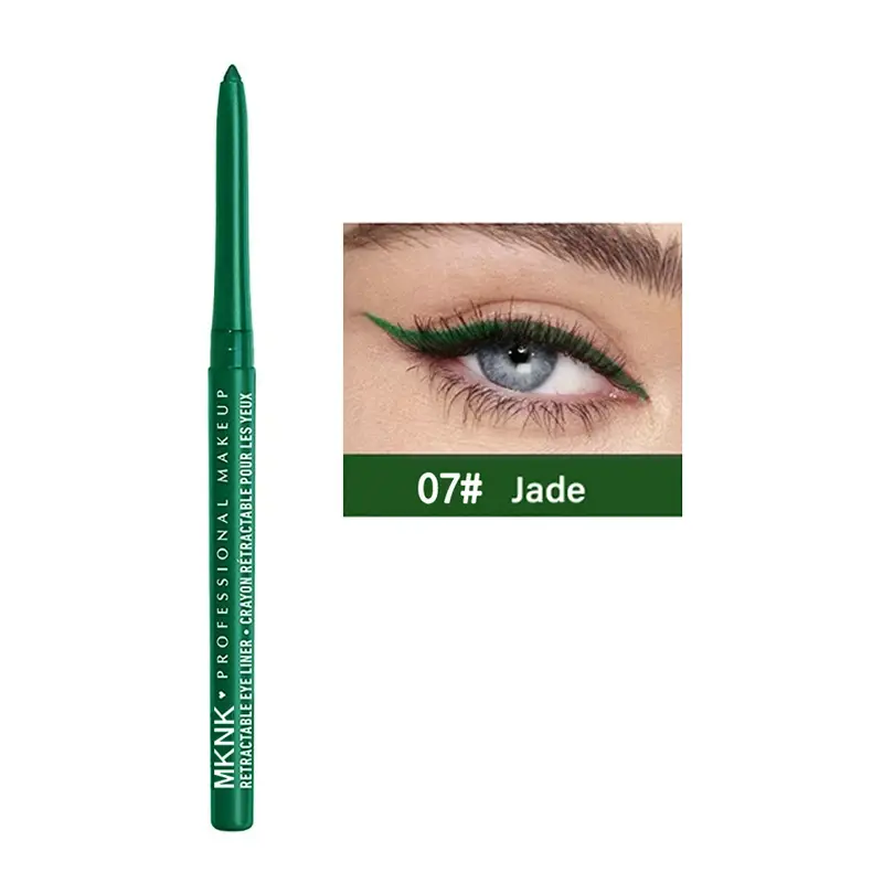 New Cosmetics Tool - Eyeliner Pen, Beauty Makeup Mknk Automatic Telescopic Eyeliner Gel Pen, Lying Silkworm Gel Eyeliner Ointment, Eyeliner Pen, Easy to Color, 8 Colors In