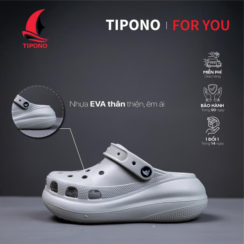 CHƯA KÈM CHARM TIPONO Dép Sục Nữ LM15 Đế Bằng Cao 5-6cm Chất Liệu EVA Mềm Nhẹ Chống Trơn Trượt Size 35-39 Nhiều Màu Sang Chảnh & Đa Dạng
