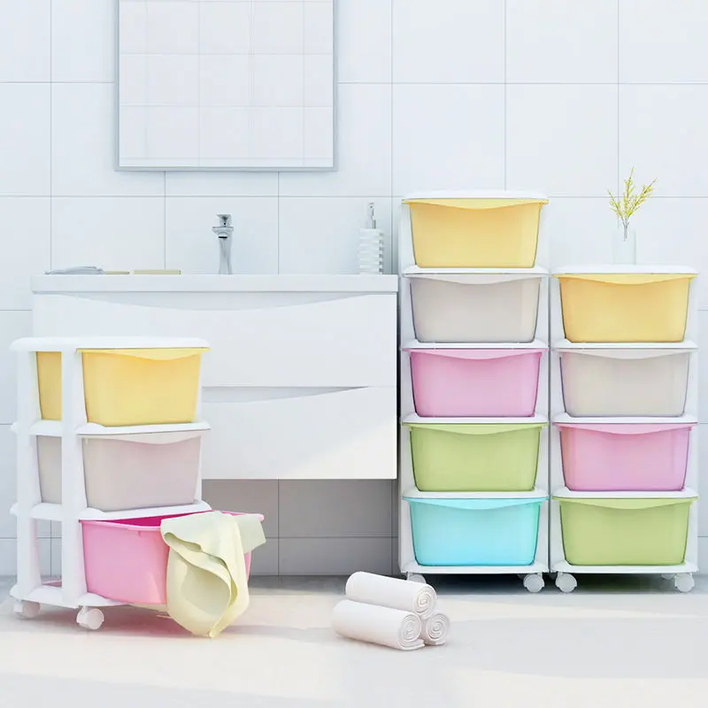 tủ nhựa ngăn kéo đa sắc 5 tầng, tủ nhựa đựng quần áo có bánh xe nhựa cao cấp kệ giường bàn 5