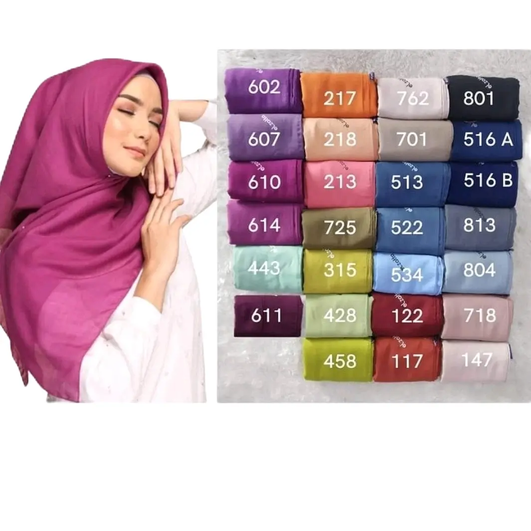 Elzatta Kerudung Segiempat Keisha Shamora polos Jilbab Polycotton Nyaman Square