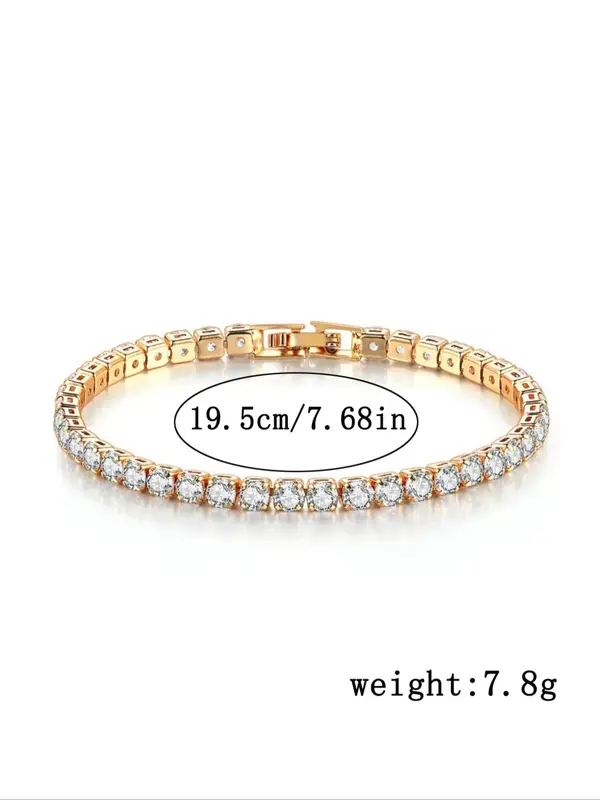 Men's Street Trend Rhinestone Decor Chain Bracelet, Trendy Exquisite Hip Hop Matching Bracelet, Chic Iced out Jewelry As Gift for Men 5