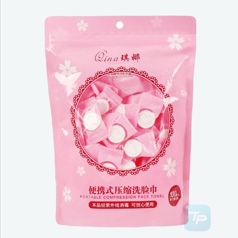 GÓI 100 VIÊN KHĂN NÉN _ Khăn giấy nén lau mặt 6