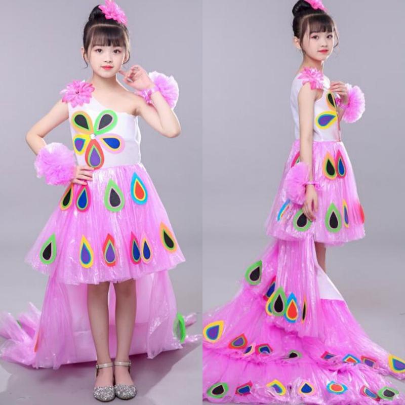 Quần Áo Bảo Vệ Môi Trường Cho Trẻ Em, Vật Liệu Thủ Công Tự Làm, Trình Diễn Thời Trang Tự Làm, Váy Tua Rua Đường Sàn Tạo Ra Riêng Cho Trẻ Mẫu Giáo, Năm 2024 0