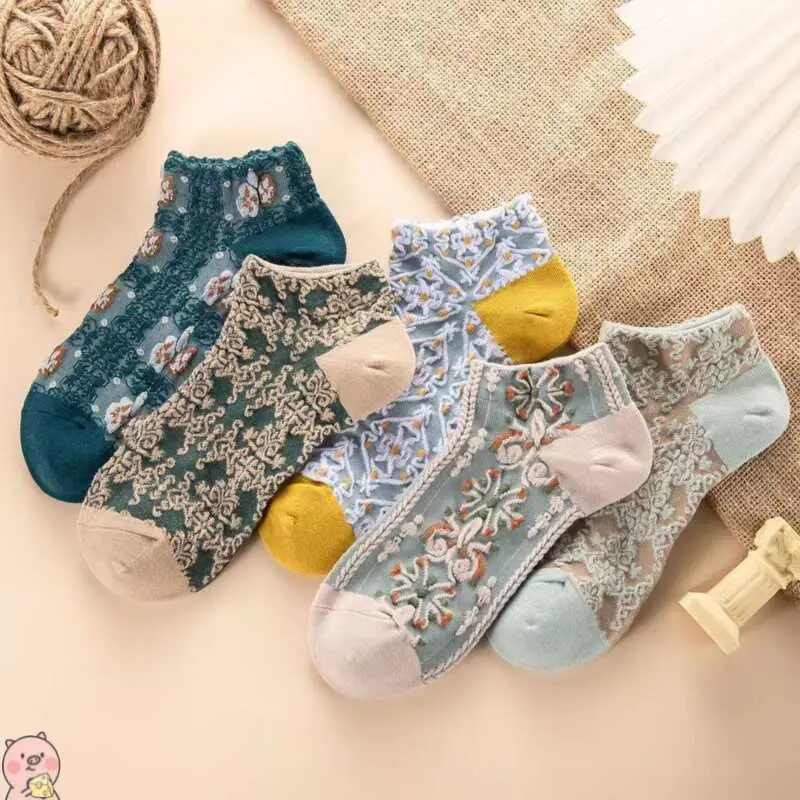 Hi Mia's Shop | Socks For Women In Spring Summer Palace Style Short Tube Socks