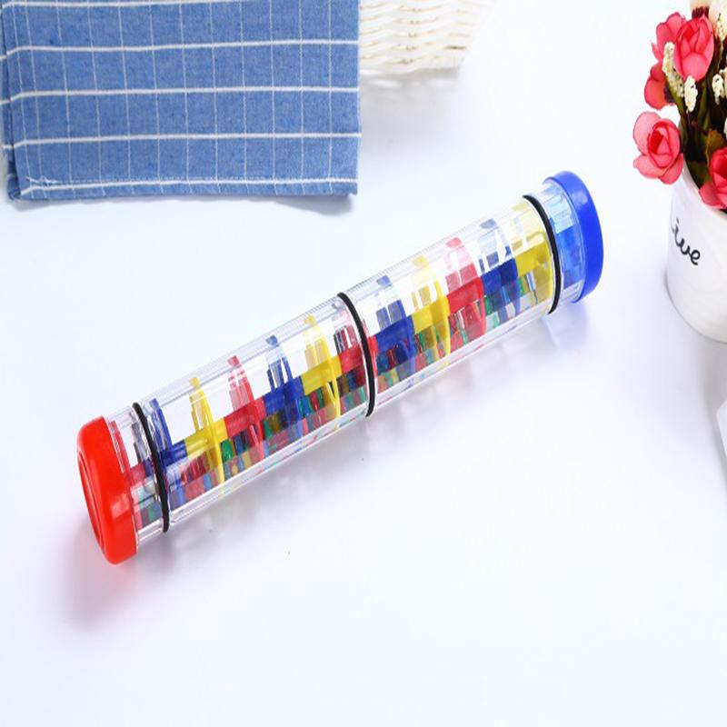 Product Introduction of Montessori Wooden Toys Rain Rattle Stick Rainbow Hourglass Educational Sound Rainmaker Simulated Raining Sound Kids Sensory Toys 2