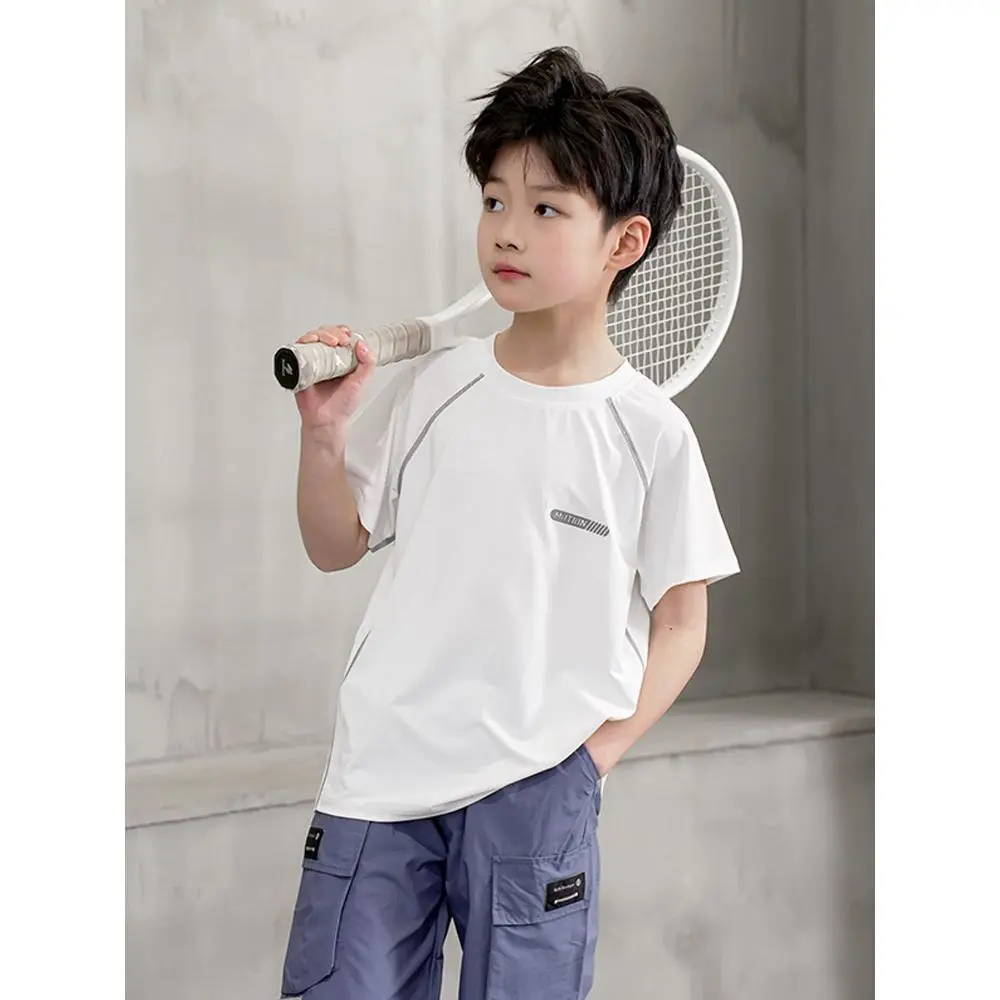 Children's Clothing Boys Cool Quick-Dry Short Sleeve Girls T-Shirt 2025 Summer New Children's Short T-Shirt for Older Kids Summer Top