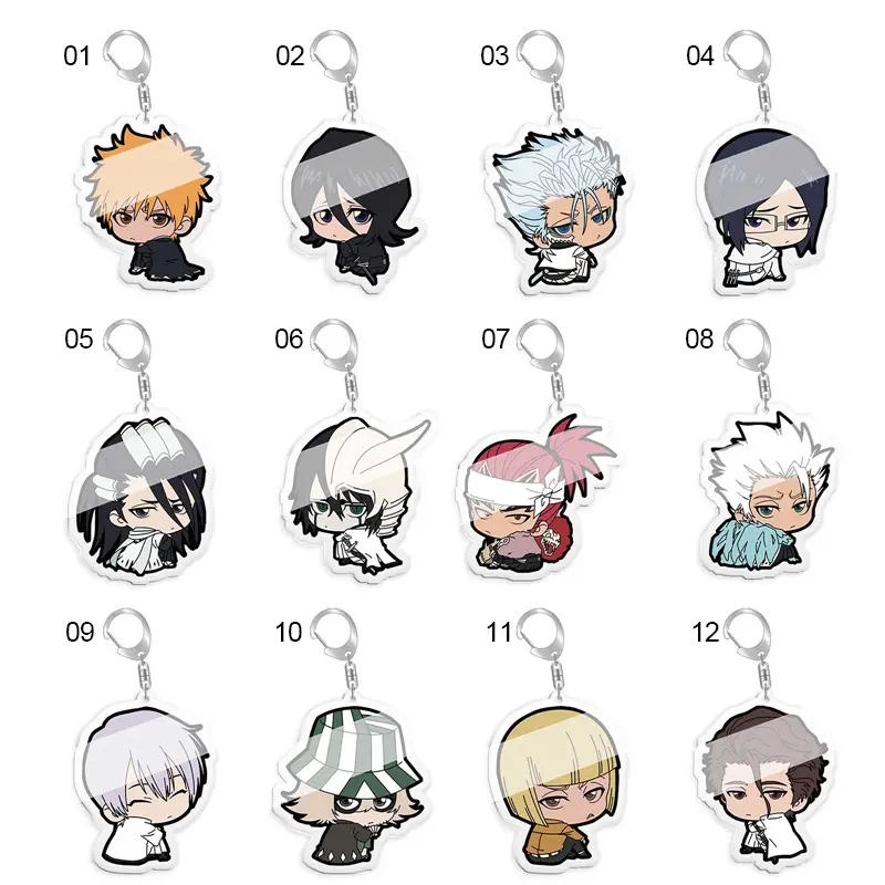 Anime Bleach Keychain Q Version Figures Acrylic Keyring Pendant Gift