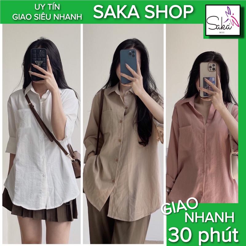 Áo sơ mi nữ dài tay form rộng ulzzang kiểu hàn nhiều màu