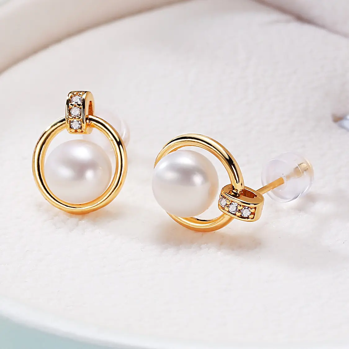 Factory Direct Supply Fresh Water real Pearl Simplicity Earrings Female Fresh and Stylish Sterling Silver Needle Earrings