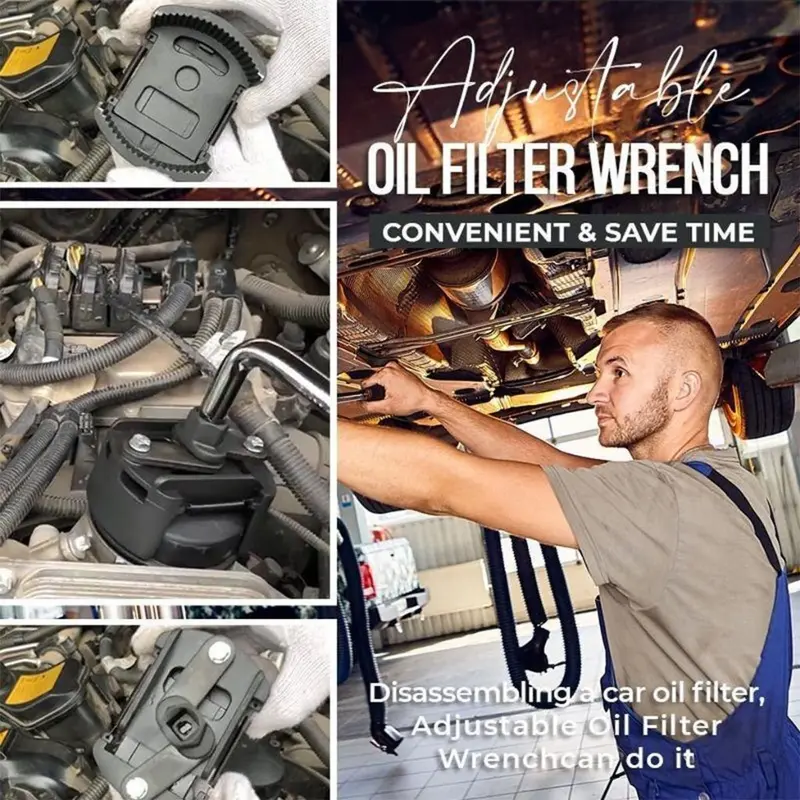 60-80mm Universal Kunci Filter Oli Mobil Adjustable Dua Rahang Kunci Pas Filter Oli Baja Vanadium Krom Oil Filter Wrench 8