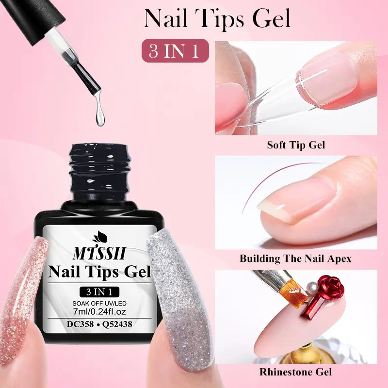 Keo Dán Móng Tay Dính, MTSSII, 7ml, Nhanh Khô, Dính Mạnh, Thích Hợp Cho Gel UV, Móng Tay Nghệ Thuật Và Acrylic, Cho Phụ Kiện Đầu Móng Tay Và Đầu Móng Tay Giả