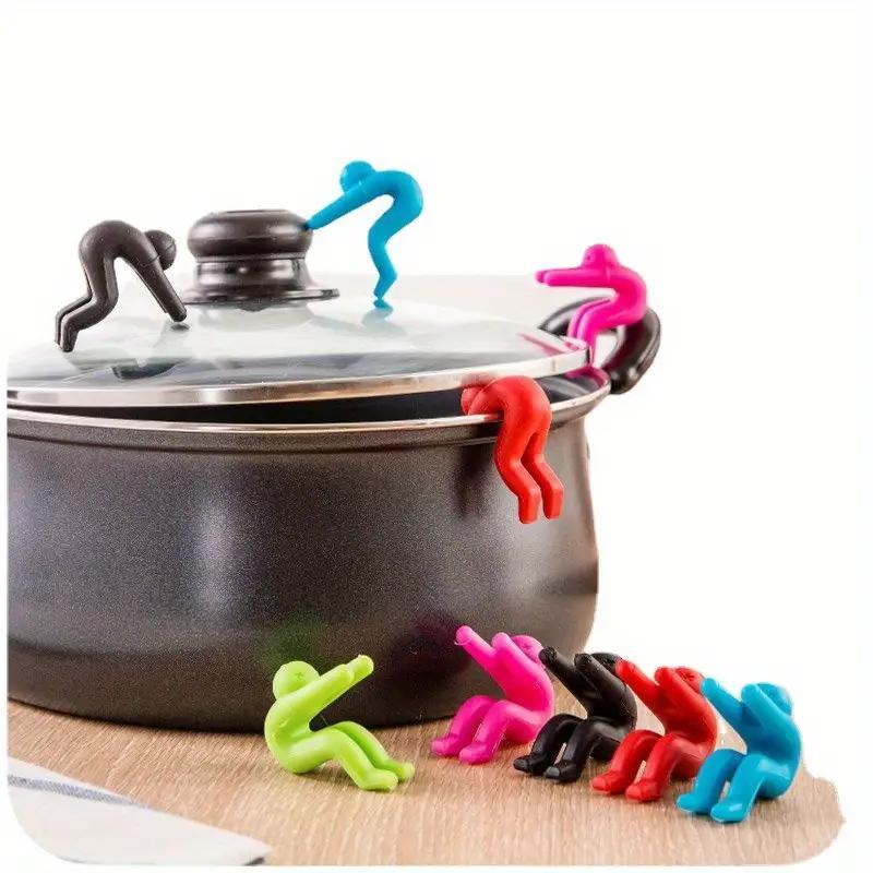 Silicone Pot Lid Holder, 5 Counts Creative Cute Pot Side Clip,   Kitchen Gadgets for Home Dining Room Barbecue 5