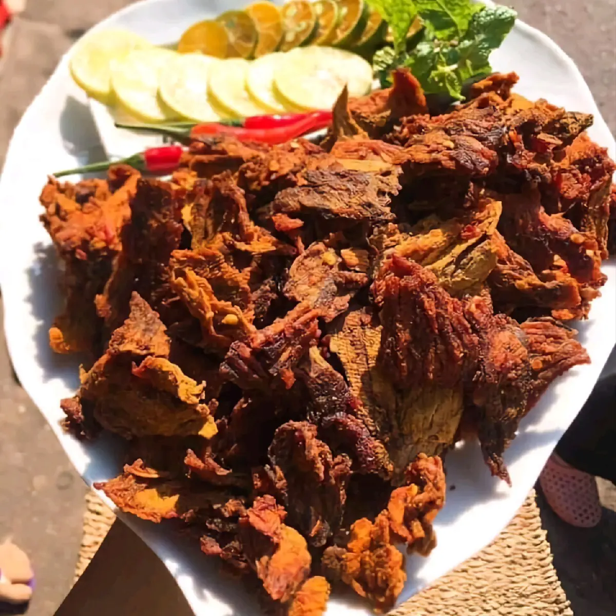 Khô bò vụn giòn chuẩn Hồng Ngự gói 500gr Nho Snack Ăn Vặt Chua Food Thức Ăn Cay khô  bò khô  bò