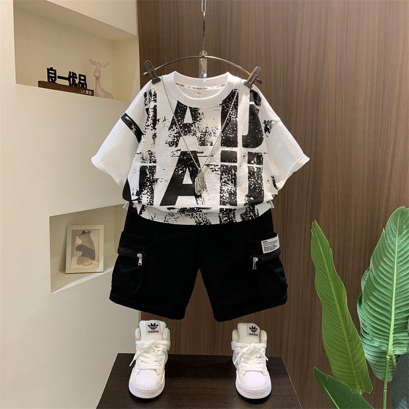 Product Introduction of Bộ Đồ Mùa Hè Cho Bé Trai, Cỡ Trung Bình Và Lớn, Quần Áo Ngắn Tay Ngầu Và Đẹp Trai, Phong Cách Phương Tây, Bộ Đồ Hai Mảnh, Mỏng, Thích Hợp Cho Bé Trai, Hàng Mới Về 2024 1