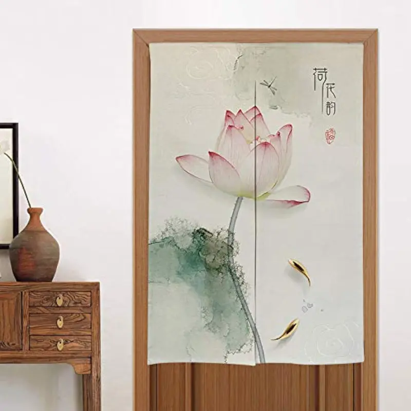 Rèm cửa hoa sen Trung Quốc, Rèm phân chia nhà vệ sinh, Rèm Nhật Bản, Rèm phong thủy Nolen (hoa sen) 4