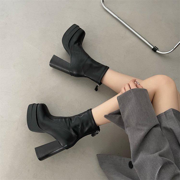 Bốt nữ đế đúp gót cao 10 phân hàng Quảng Châu bên trong có lót lông (Mã M980) Boot GiàY